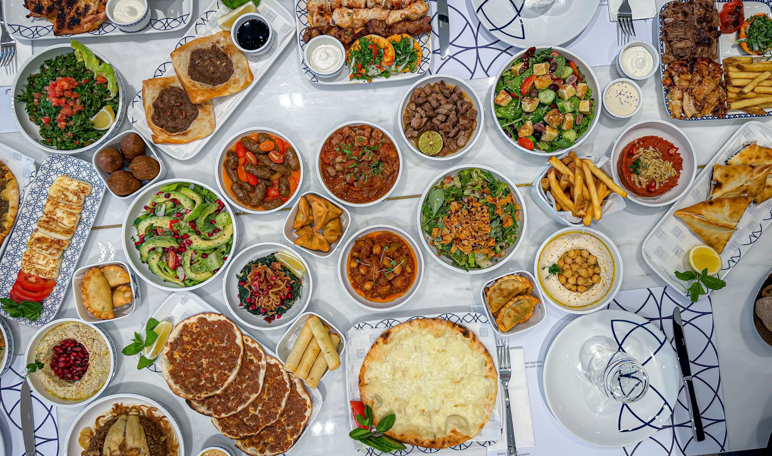 Lebanese feasting display spread