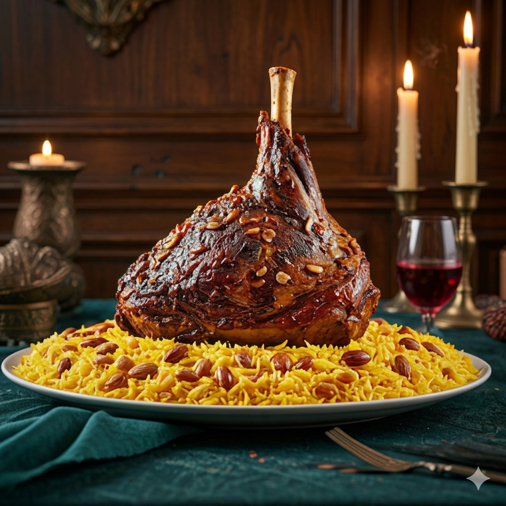 Whole roasted lamb