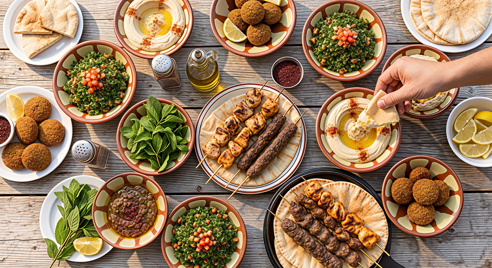 Lebanese feasting display spread